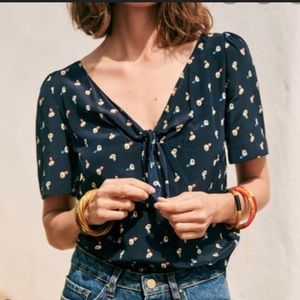 Sezane Massia Blouse Prairie Print - S/36